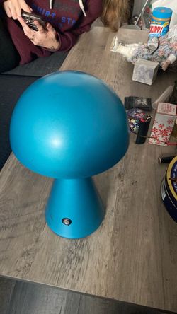 Teal Mushroom Table Lamp