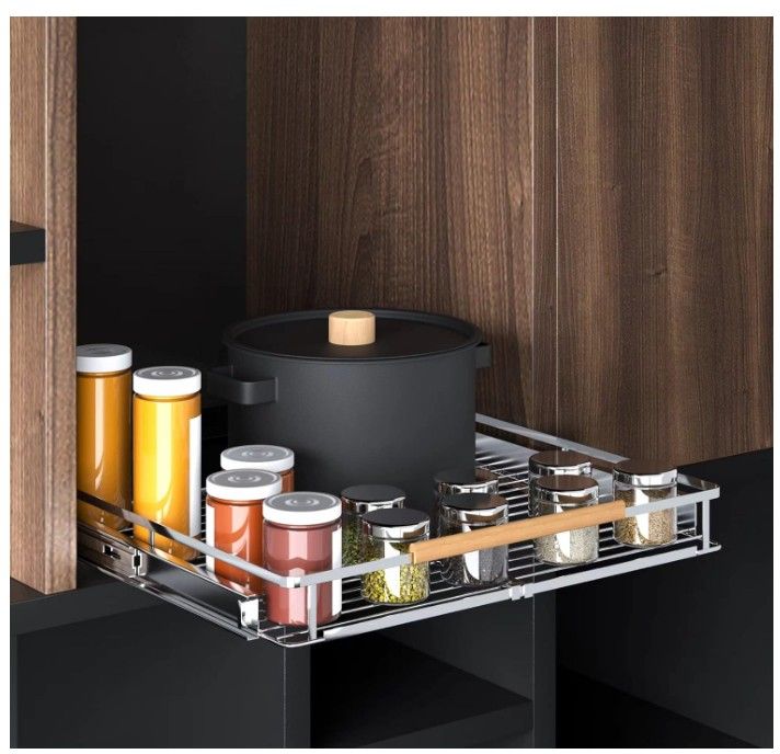 2-Pack Pull-Out Cabinet Organizers – Heavy Duty Slide-Out Shelves (17.1"-28"W Adjustable)
