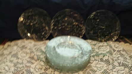 Beautiful clear glass snack plates