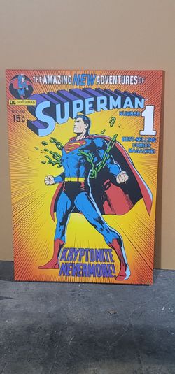 Superman Canvas Wall Art – Vintage Comic Cover Style – Large $75 OBO