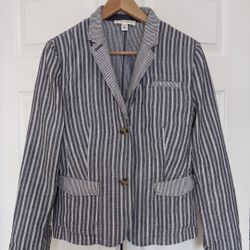 Banana Republic Striped Blazer - Navy and White
