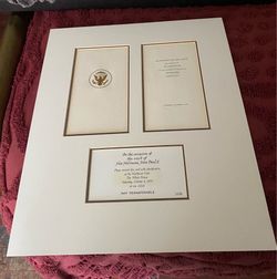 Original numbered Jimmy Carter and Pope John Paul II invitation