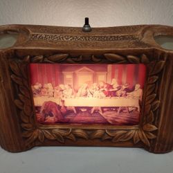 Vintage TV Lamp/Vase With Lenticular/3d Last Supper 