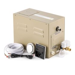 Hapyvergo Steam Shower Generator Kit 3KW for Bath Sauna SPA, Self-draining System, Aromatherapy Steam Head, LED Waterproof Controller, 12-Hour Timer 7