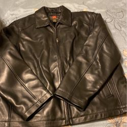 Members Mark Black Leather Men’s Large Coat