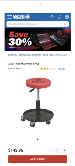 matco MAS4-adjustable mechanic stool
