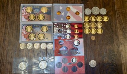Coin Collection Proof Presidential Dollars Silver half dollars silver state quarter