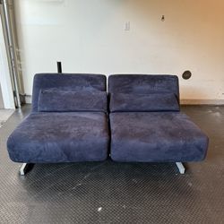 Suede Navy Pull Out Couch 