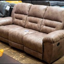 Ashley Stoneland Fossil Reclining Sofa 