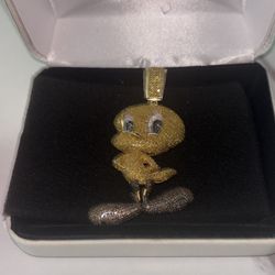 Tweety Bird Custom 10k Gold Pendent 
