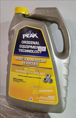 Peak Yellow Antifreeze Coolant Concentrate 1 Gallon