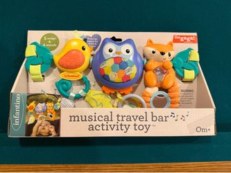 Infantino Go gaga! Musical Travel Bar Activity Toy: Lights Up, Spins, Rattles, Car Seat Toy