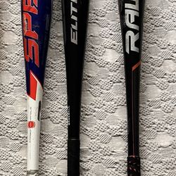 Axe, Easton, Rawling Baseball Bats 29 and 28