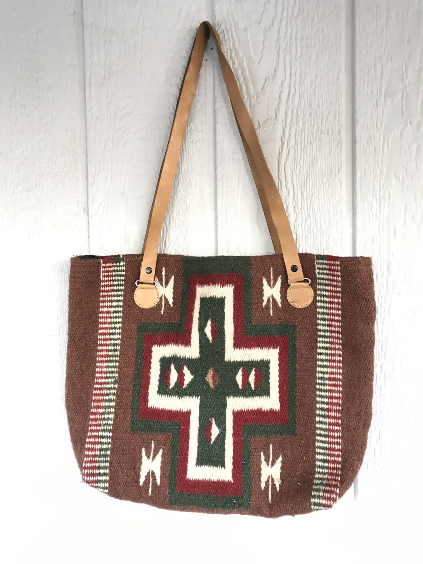 VTG Pendleton Style Cross Body Bag Handbag Aztec Wool Western Native American Southwest