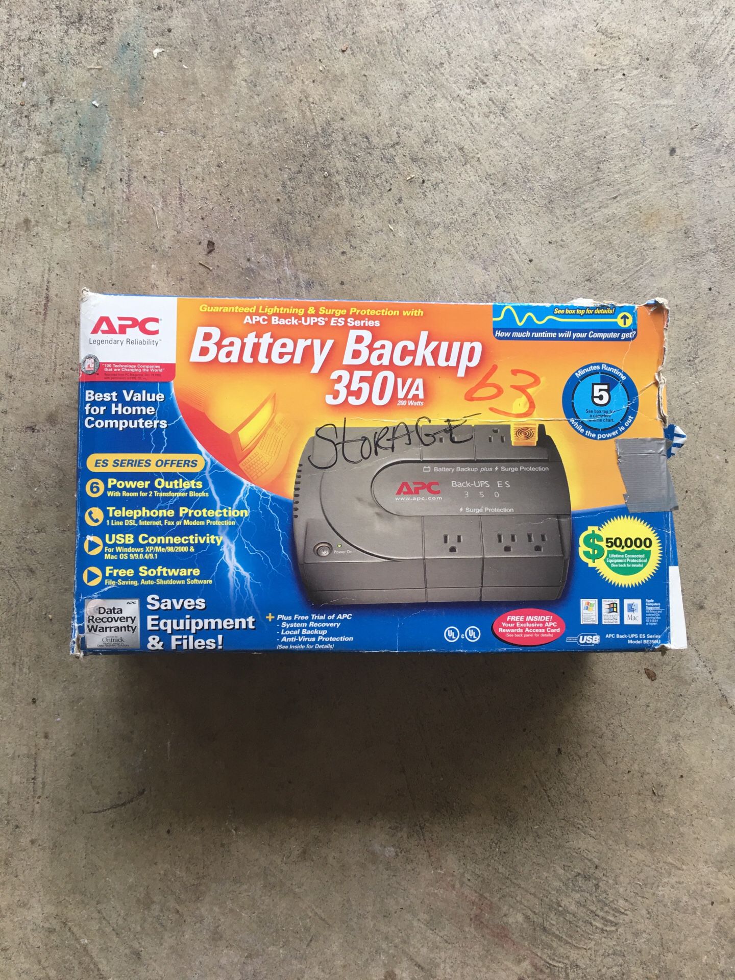 Power out let, battery backup. 80.00 new