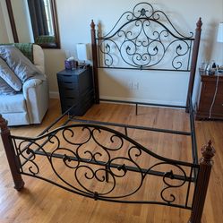 Queen sized "wrought iron" bed frame