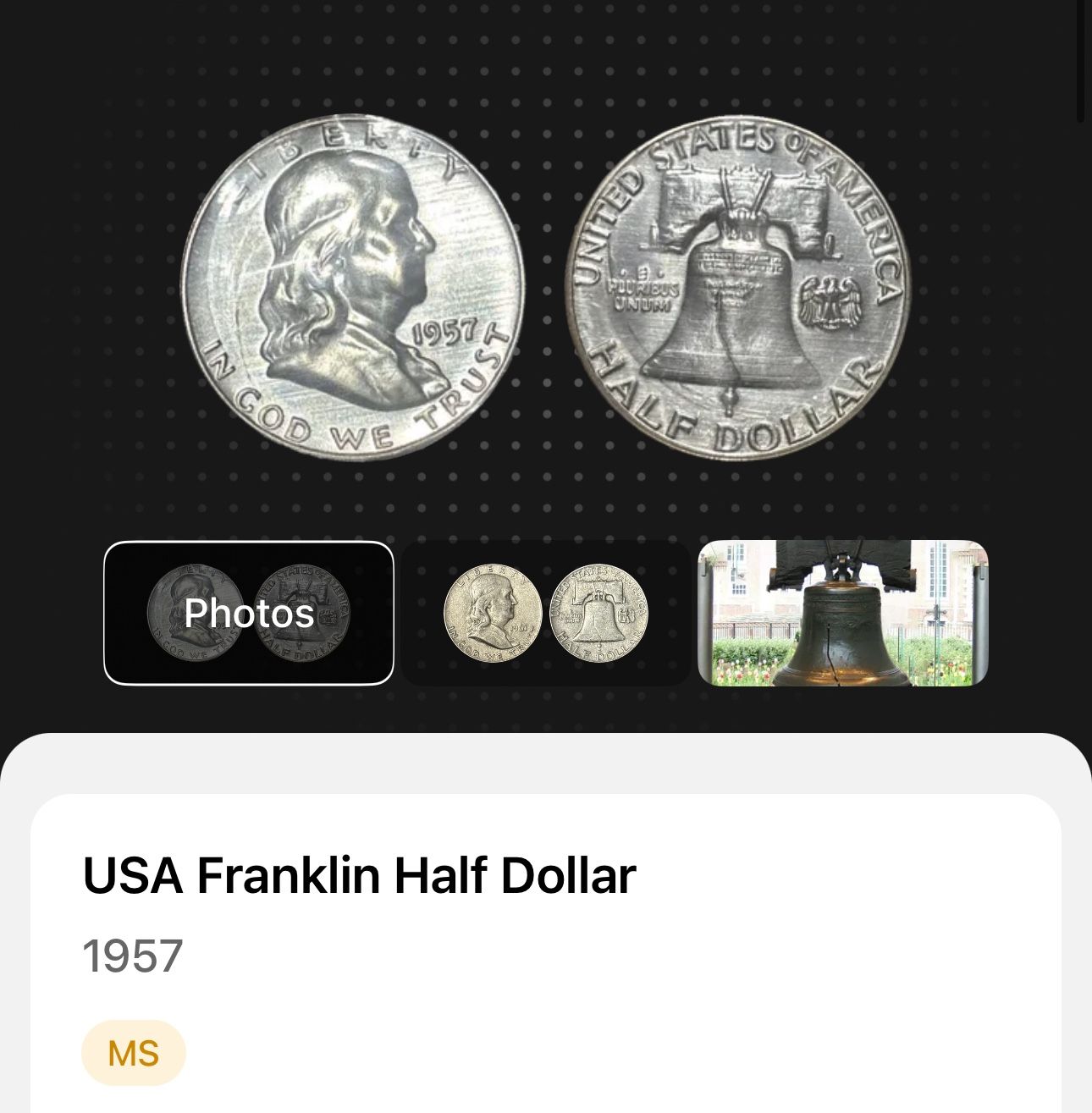 MS 1957 - USA Franklin Half Dollar