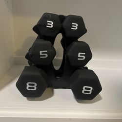 CAP Barbell Neoprene Dumbbell 32 lb Weights Set - 3/5/8 lb pairs