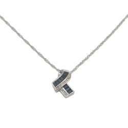 14K YW SAPPHIRE/ Diamond Pendant EPJ028476