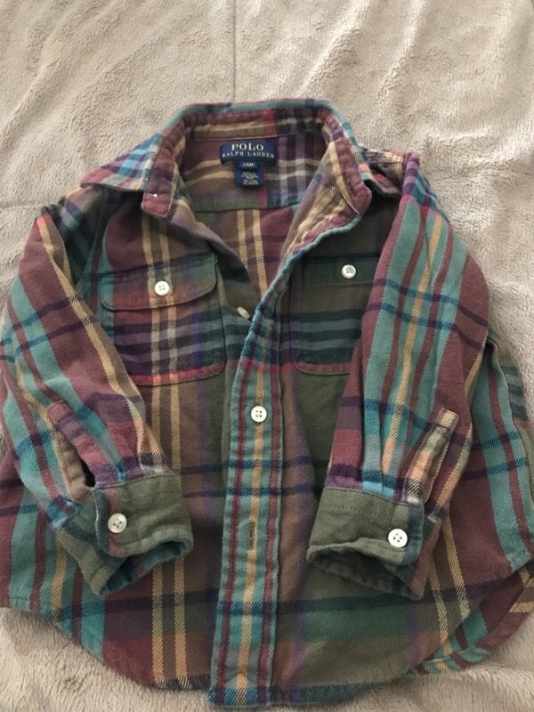 Lot children's Ralph Lauren Polo long sleeve shirt, sweater and suede jacket