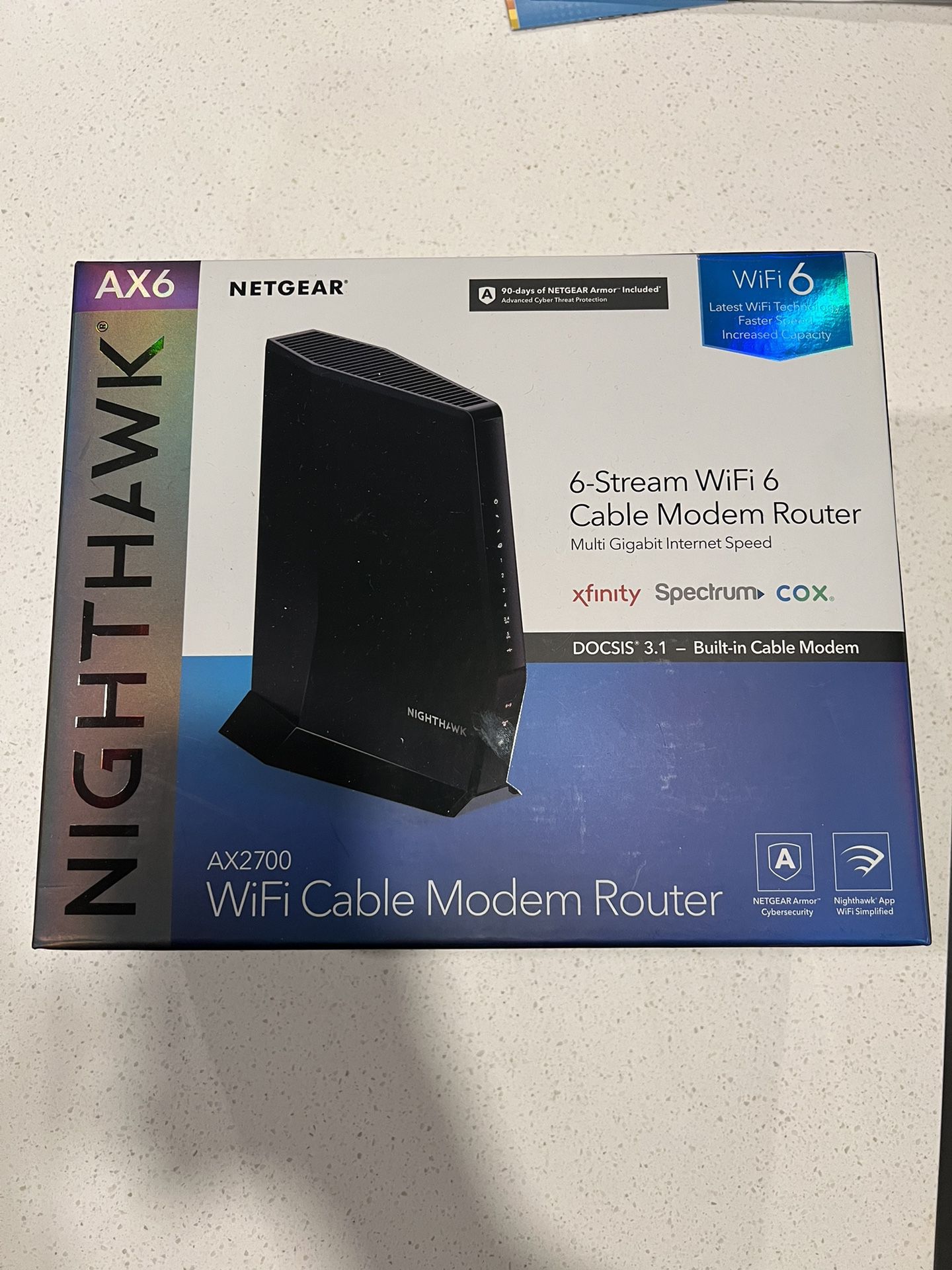 NETGEAR - Nighthawk AX2700 Router with 32 x 8 DOCSIS 3.1 Cable Modem WI-FI 6