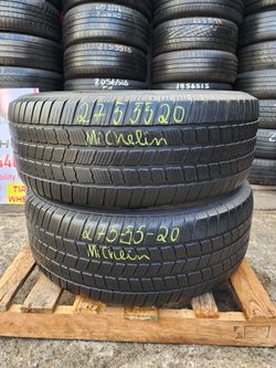 275 55R 20 MICHELIN DEFENDER LTX TIRE 2755520 USED TIRES (PAIR) MOUNT BALANCE INCLUDED