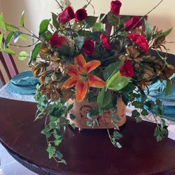 Floral Arrangement (plastic Flowers) Home Decor 