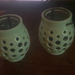 Two Ceramic Hanging Lantern Light