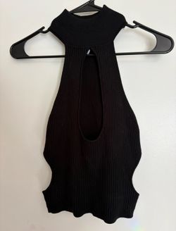 Black Urban Outfitters Cutout Crop Knit Top