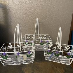 Wire Tin Baskets Set of 3