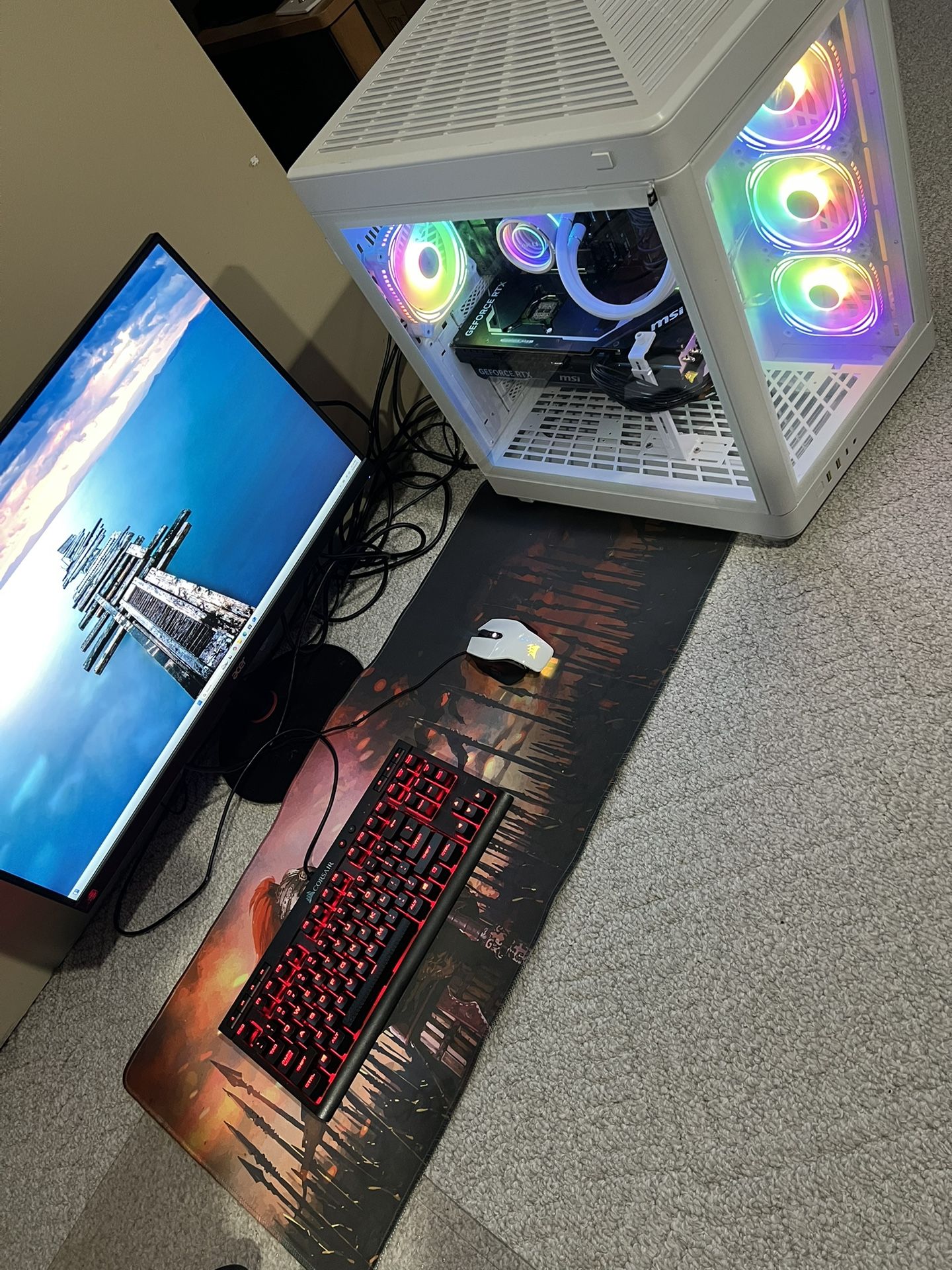 High Gaming PC Setup, RTX 4080 GPU, 9800X3D CPU, 32GB RAM, 2TB NVMe SSD, 360MM AIO, 850W PSU, 27” 1440P 170Hz Monitor, Gaming Gear