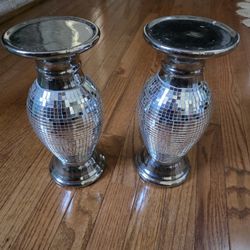 Shiny Silver Candle Holders