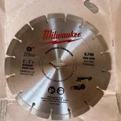 New Milwaukee 9” Cut Off Saw Diamond Blade 