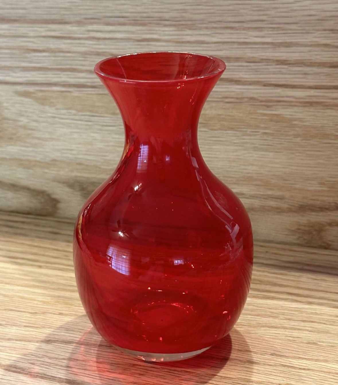 Small Glass Red flower Vase