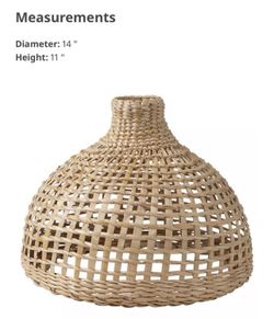 2 Hanging Straw Lamp Shades