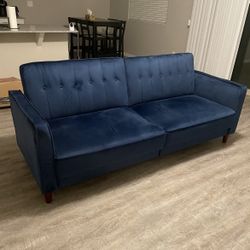 Blue Velvet Futon Couch 