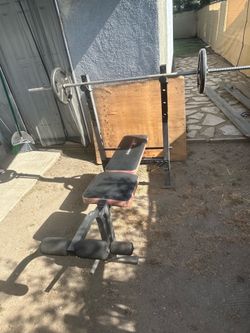 Workout bench and weights