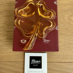 Moser Crystal Four-Leaf Clover Shamrock Four Leaf Amber Topaz Topas