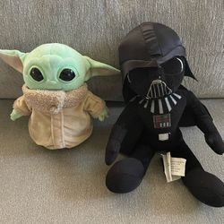 Star Wars Plushies ~ Baby Yoda + Darth Vader