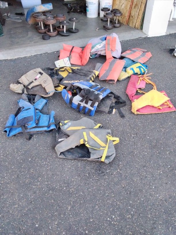 About A Dozen Life Jackets Life Vests For Boats And Jet Skis Seadoo Cover