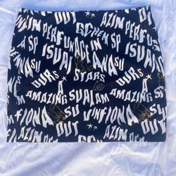 Black Graphic Miniskirt