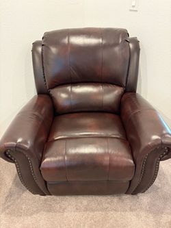 Comfy brown genuine leather chair
