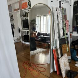Extra Large Brassy/Bronze Minimalist Framed Mirror