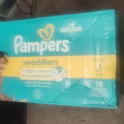 78 Count Size 3 Pampers Swaddlers 