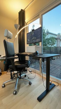 New Veken 55 Inch Large Electric Standing Gaming Desk, Heights Adjustable,Sit to Stand Up