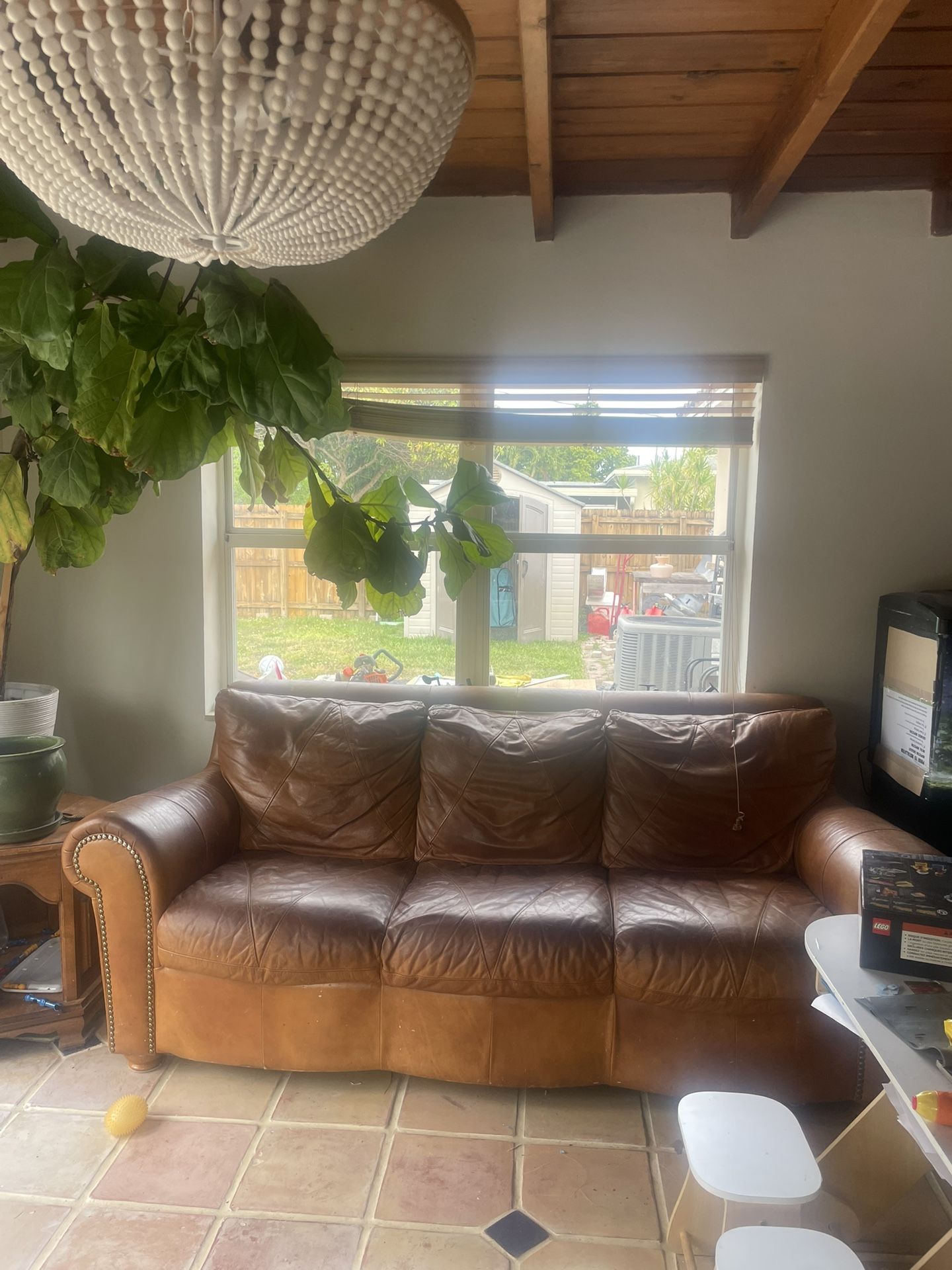 Brown Leather Couch Good Condition