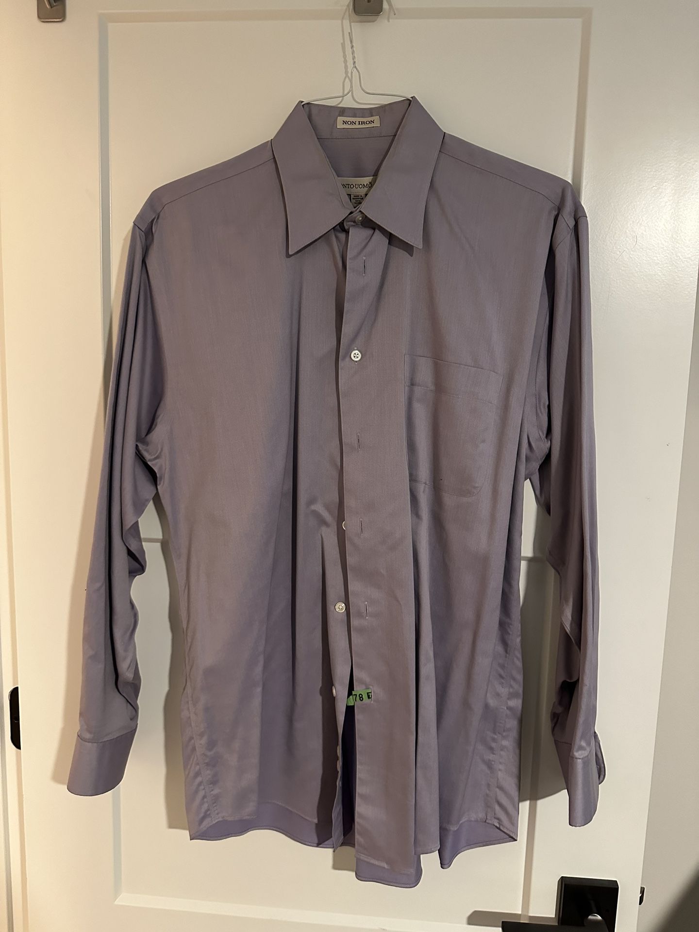Pronto Uomo Non-Iron Light Purple Dress Shirt Size 15.5 32/33