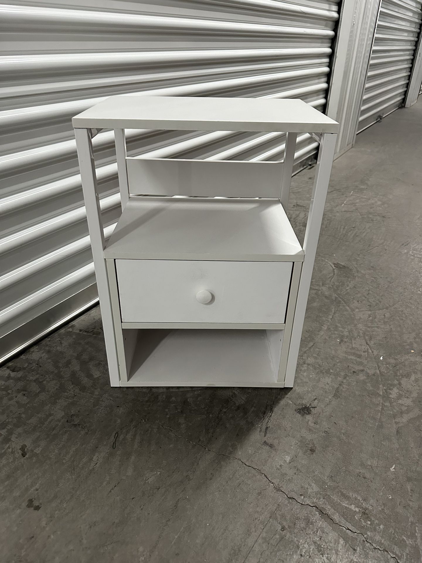 Small Bedside Table For Kids Room 3 Tier For Storage One Drawer