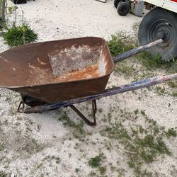 Larger Heavier Rustic Wheelbarrow For Yard Art Garden Decor