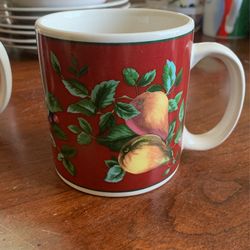 Set Of 2 Sakura Table Burgundy Mugs